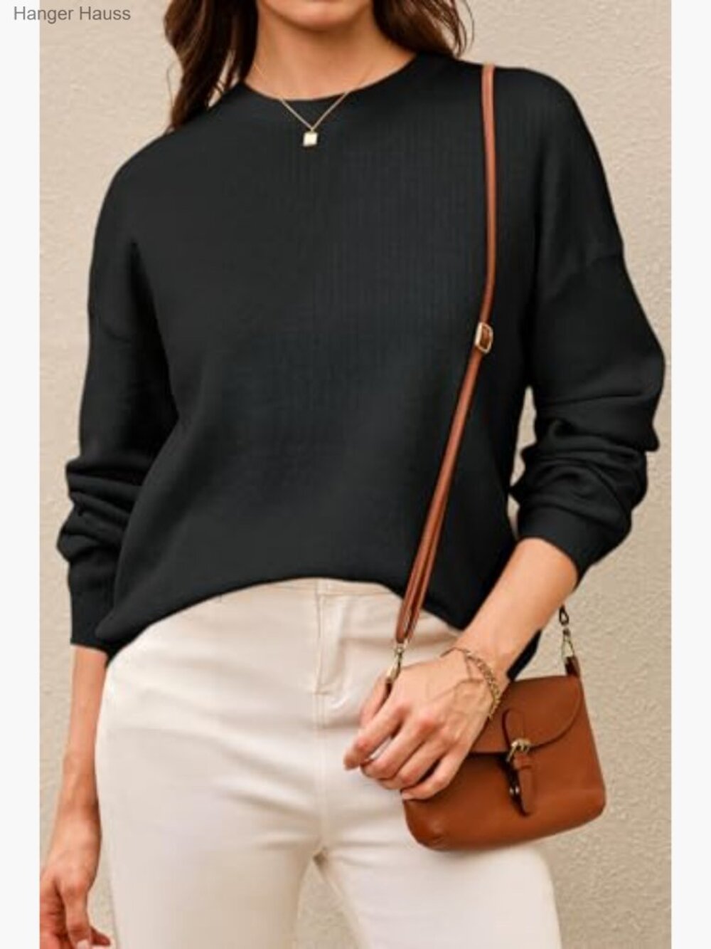 100% Cotton Relaxed Fit Sweatshirt Top Crew Neck Long Sleeve Pullover - Picture 2 of 6